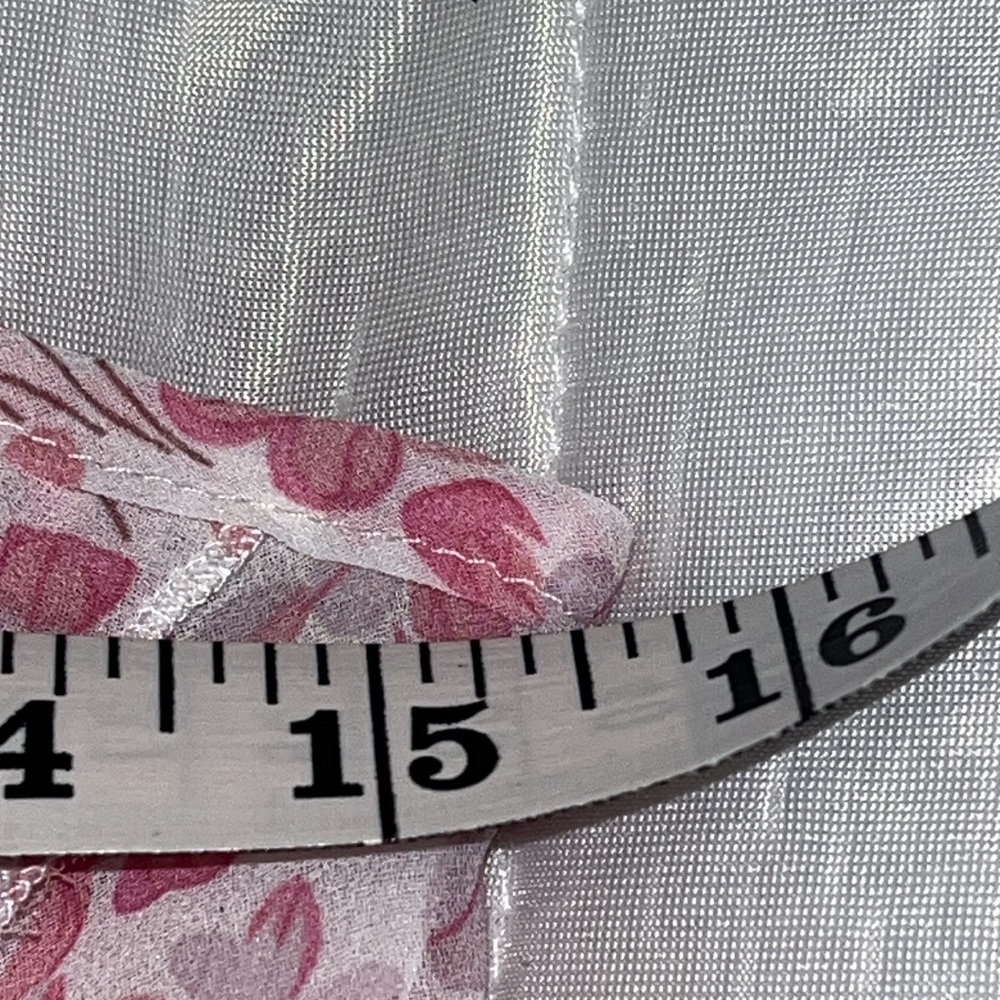 PrettyLittleThing Pink Floral Chiffon Maxi Dress | Size 2 | Sheer Frill Detail - Picture 9 of 9